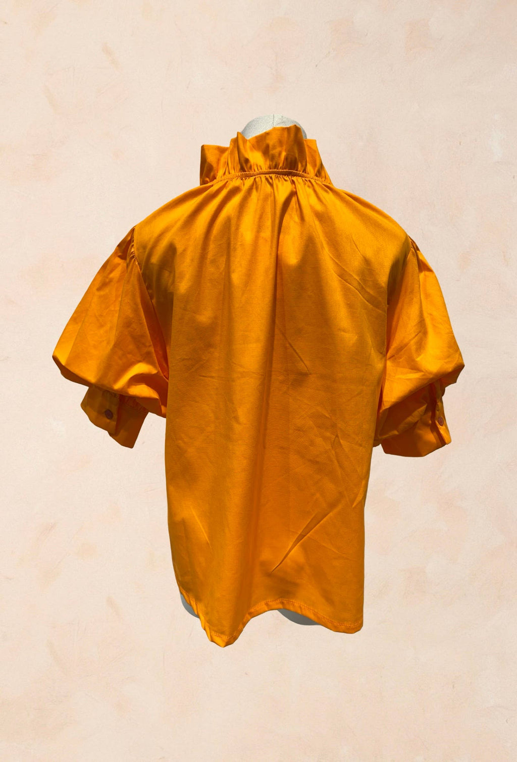 Blouse à Col Volanté et Manches Bouffantes COTON