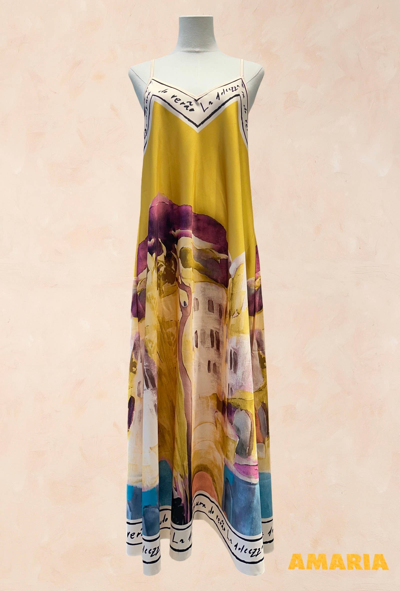 Robe Viscose Soie Imprimé Fluide à Bretelles VISCOSE