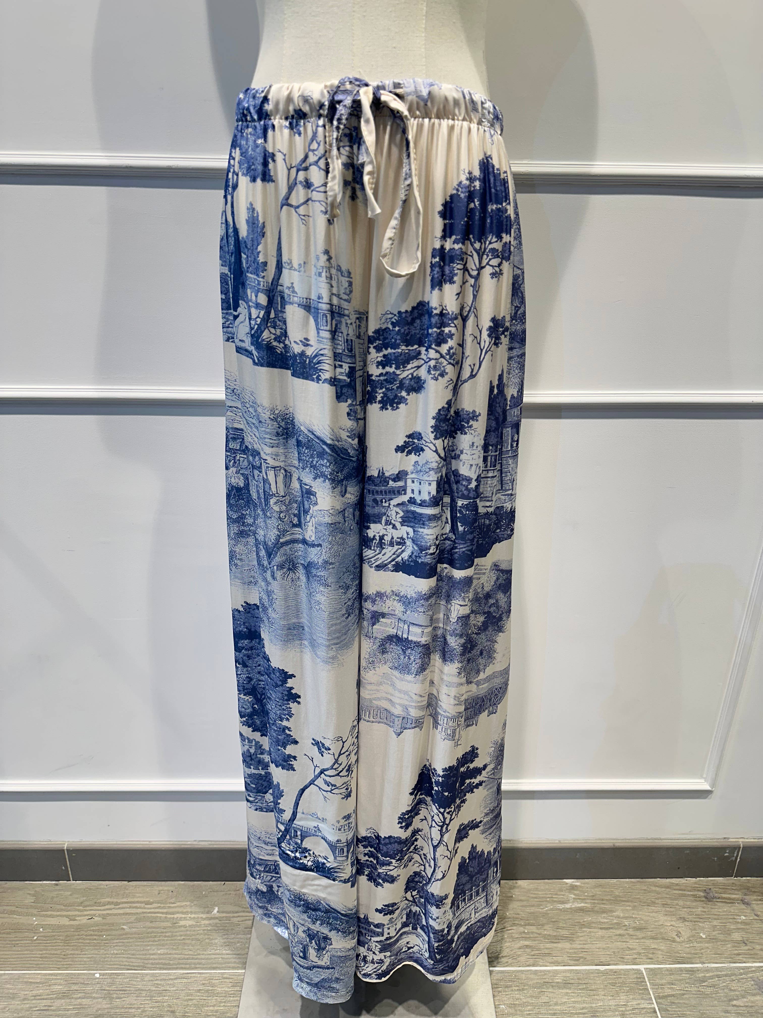 Ensemble fluide imprimé toile de Jouy % VISCOSE