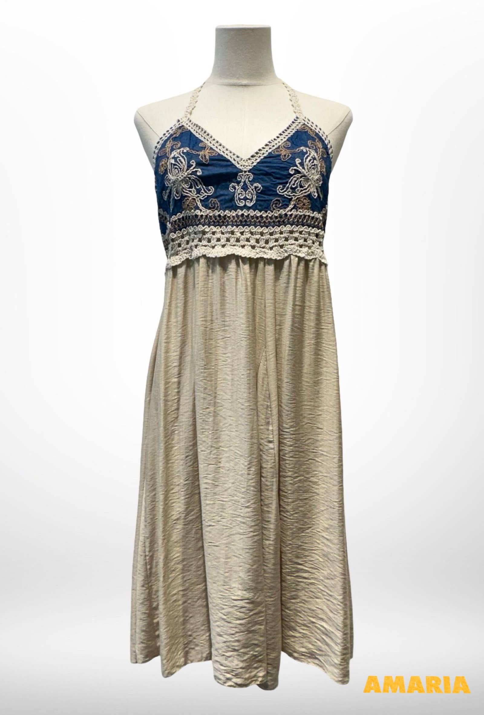 Robe mi longue bohème à dos nu Viscose