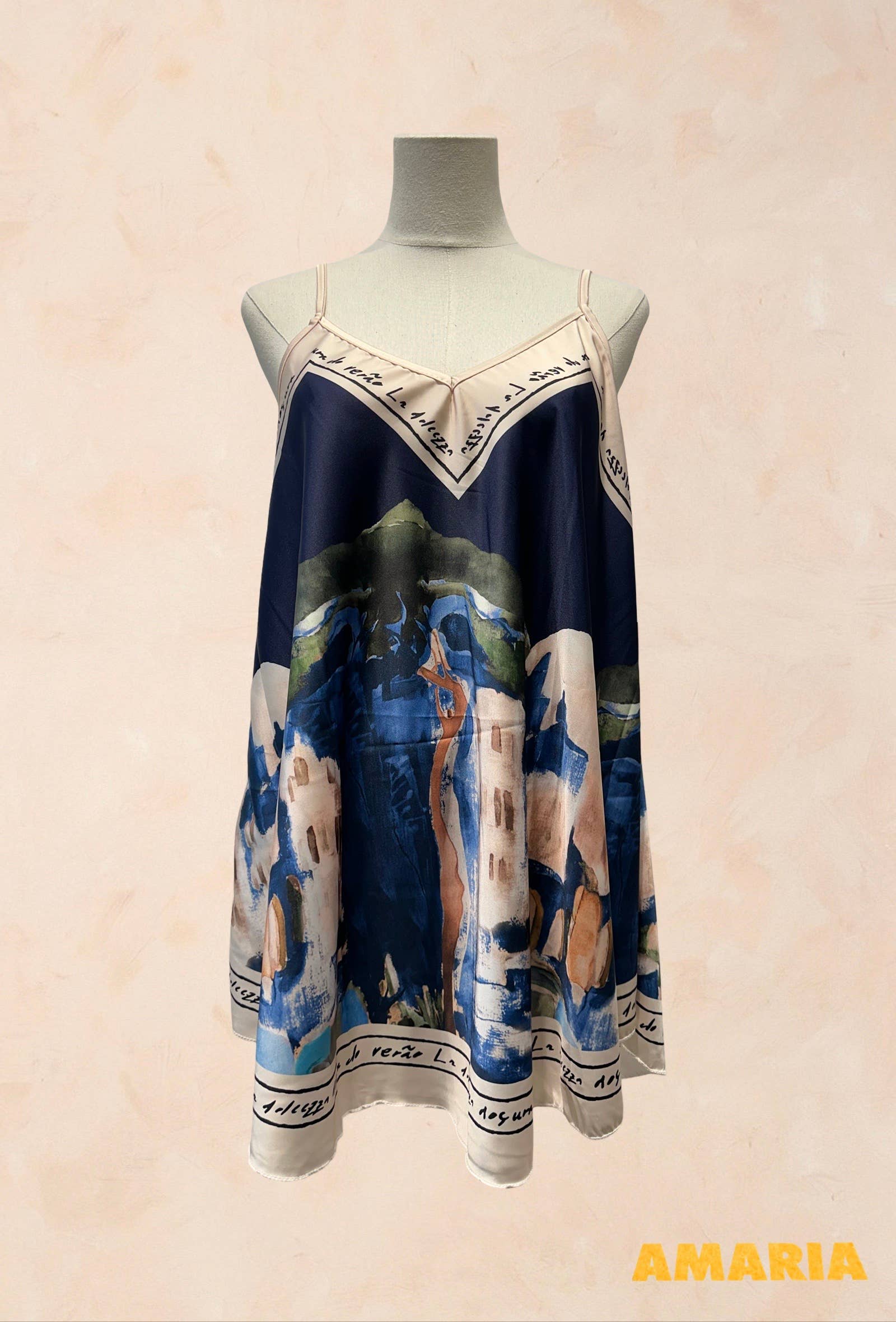 Top Carré en Satin Imprimé Art VISCOSE SOIE