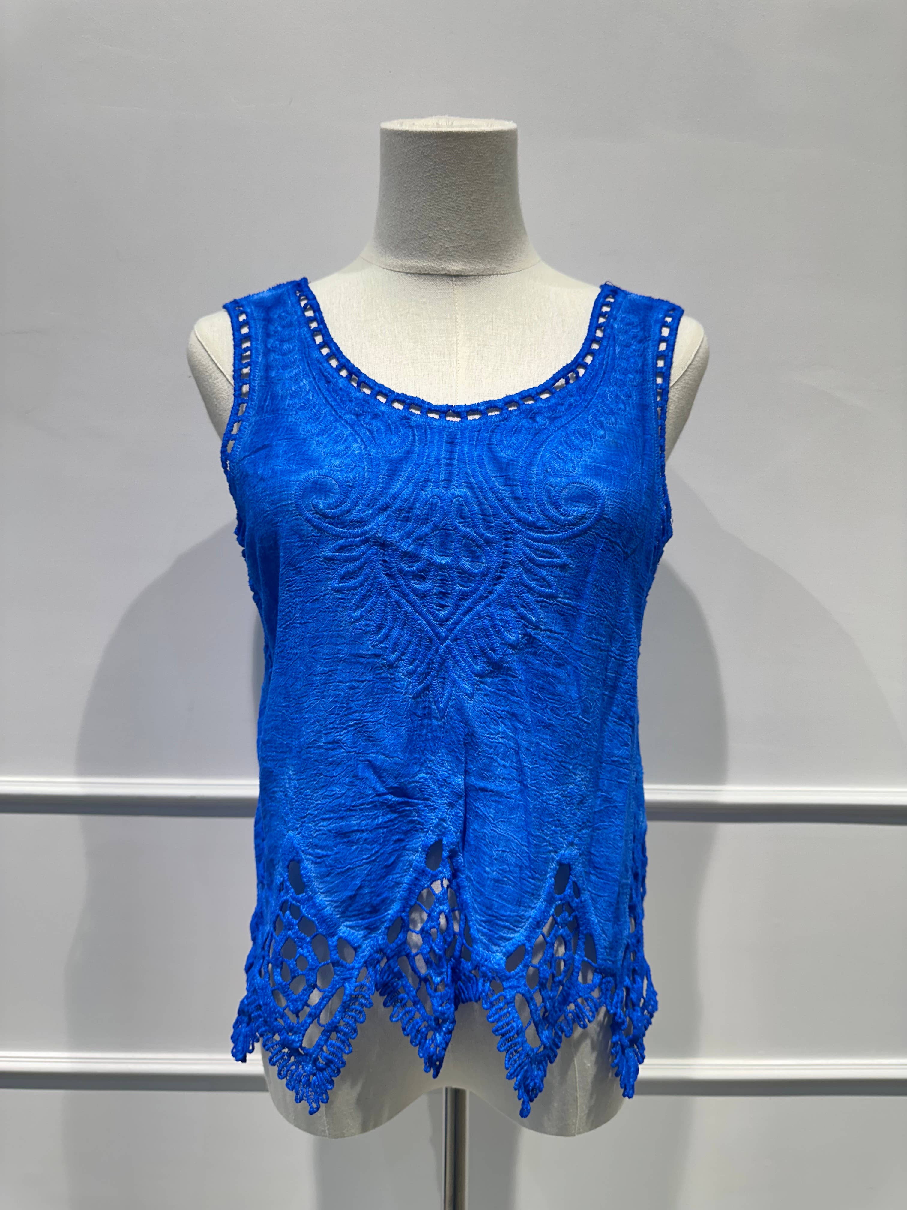 Débardeur Brodé en Dentelle