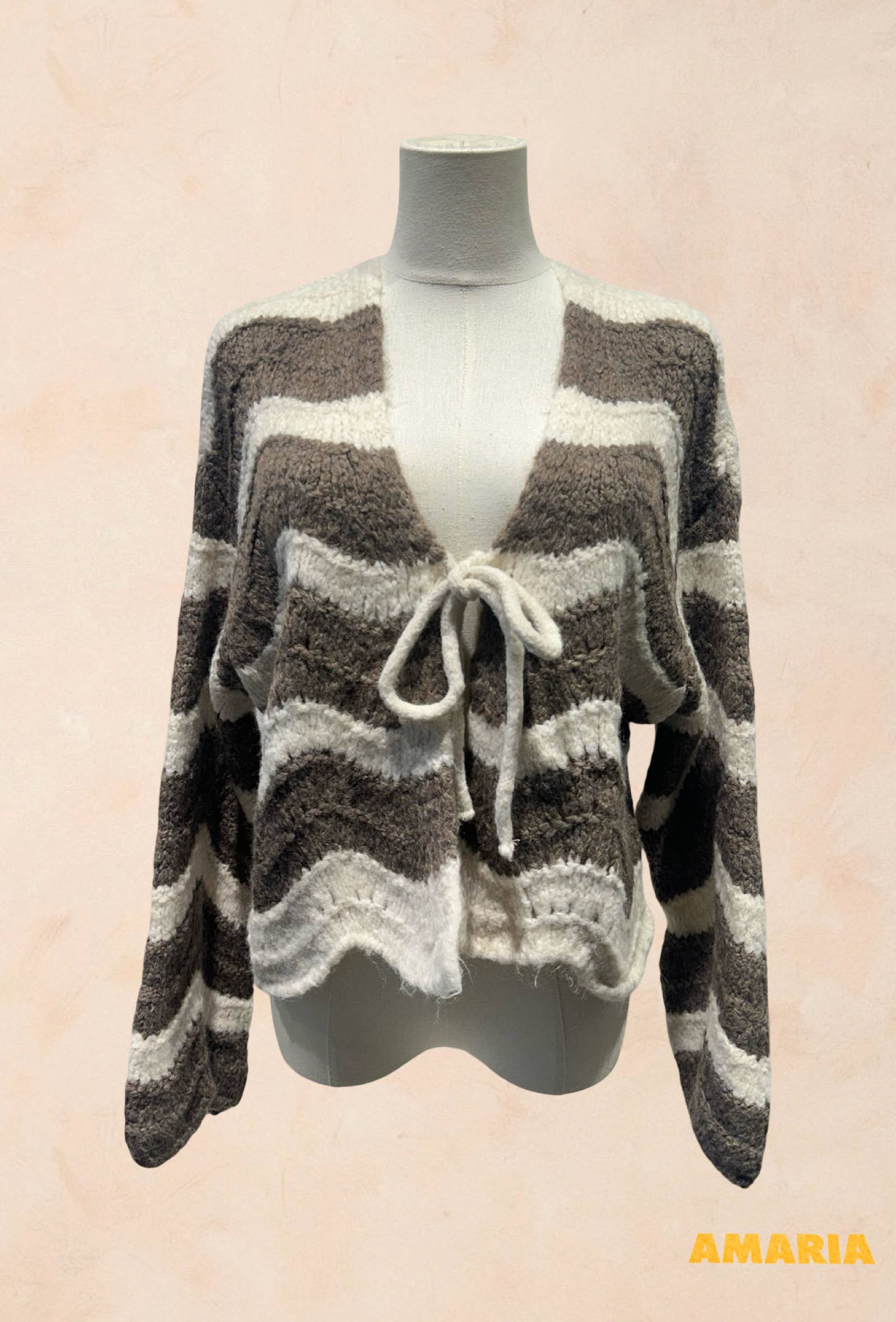 Gilet rayé à nouer – Style tendance et cocooning