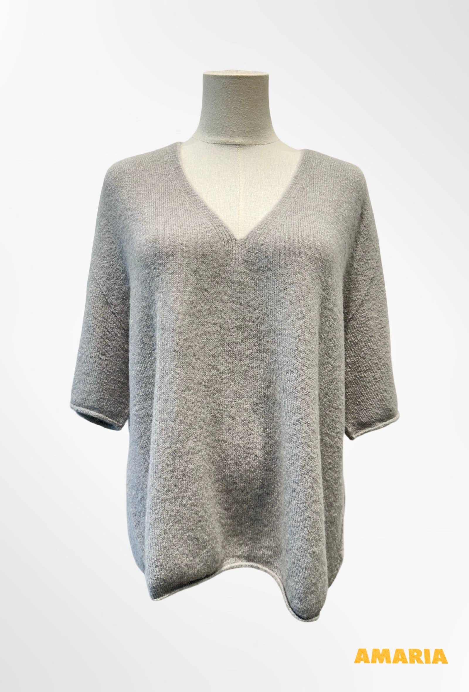 Pull col V manches courtes ALPAGA/ LAINE
