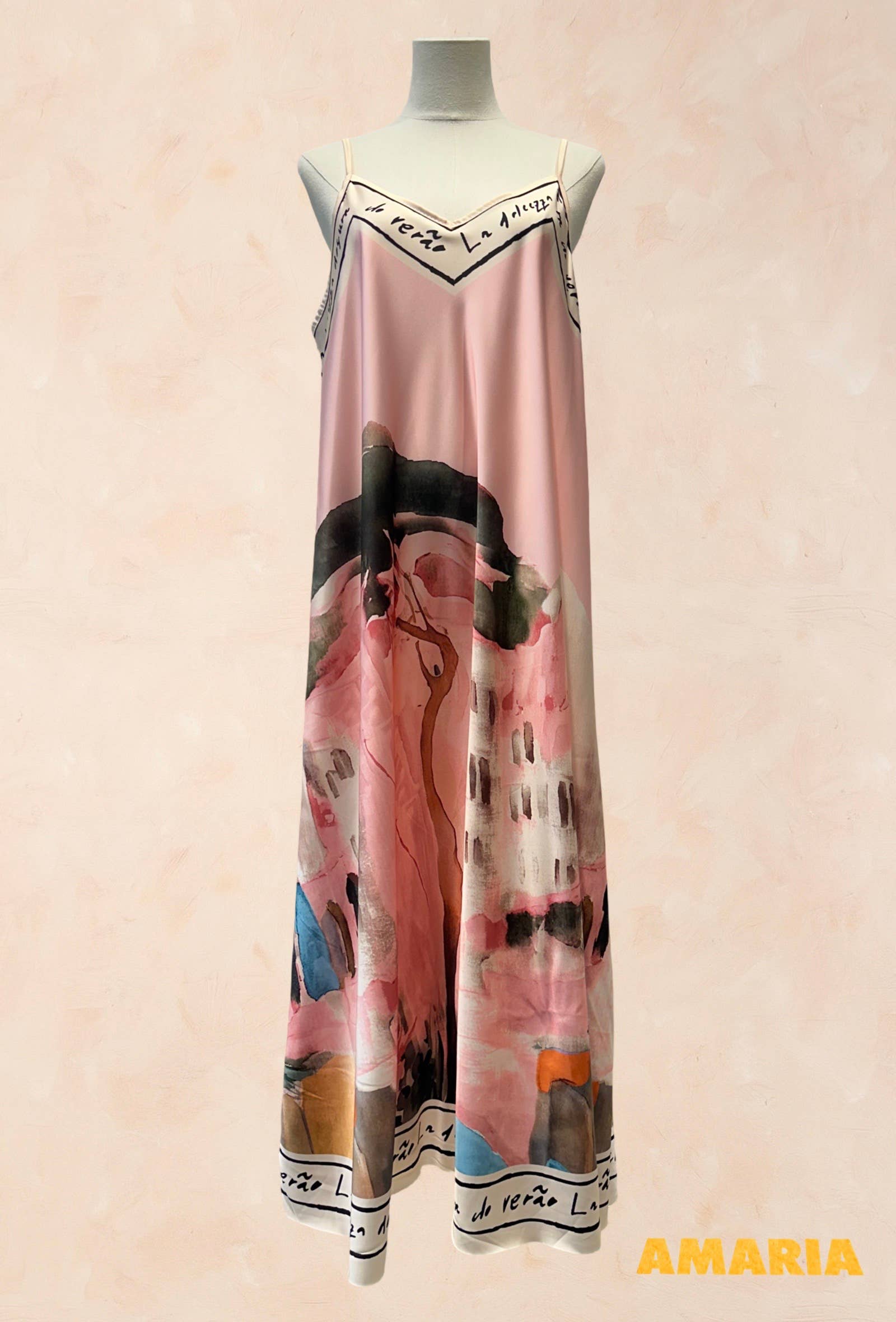 Robe Viscose Soie Imprimé Fluide à Bretelles VISCOSE