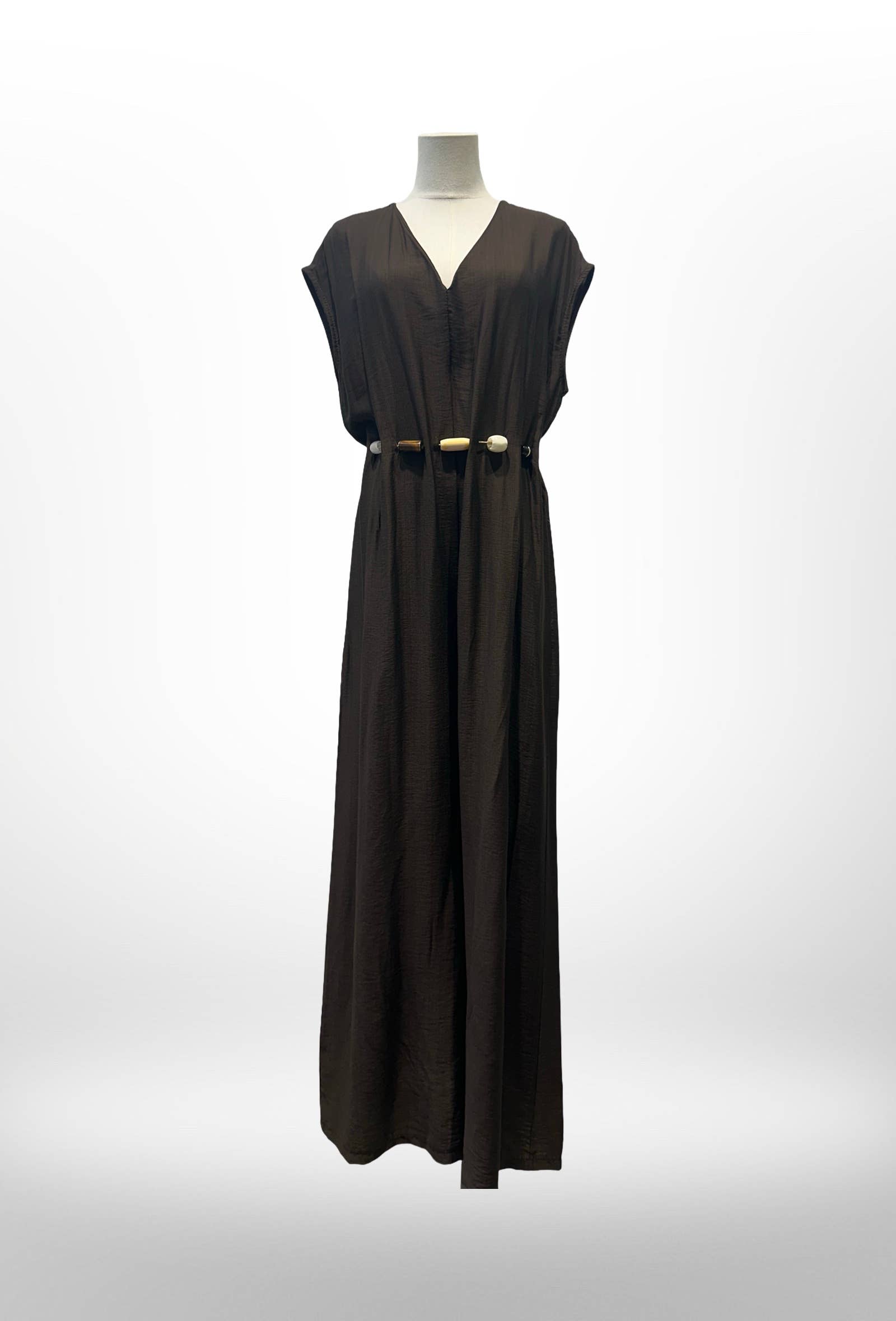 Robe Combinaison Longue avec Ceinture de Perles