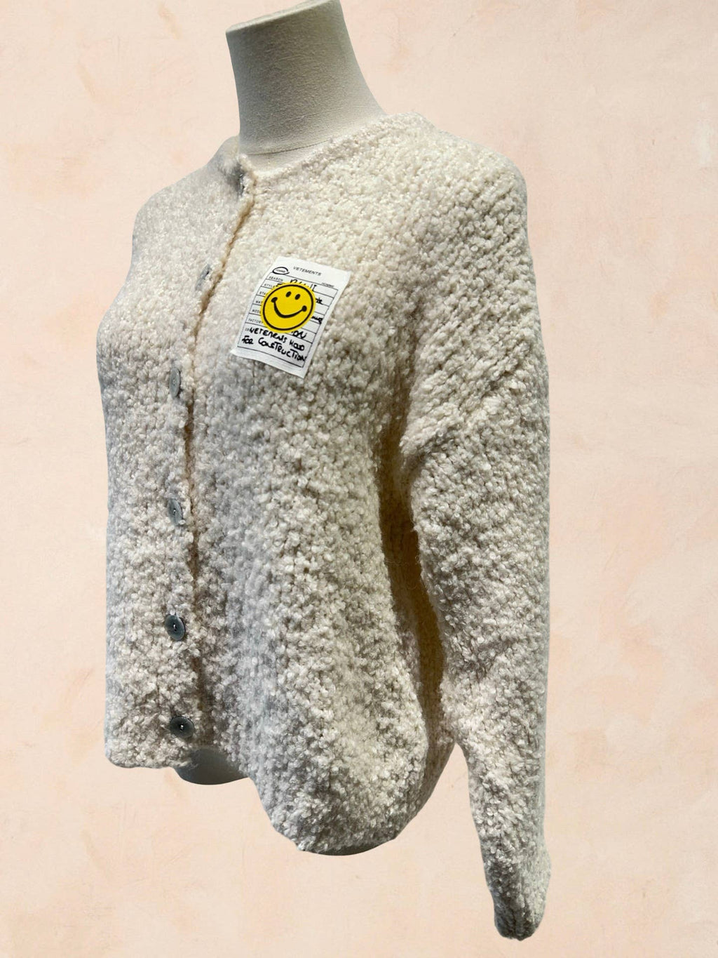 Gilet bouclette avec patch Smiley LAINE APLAGA