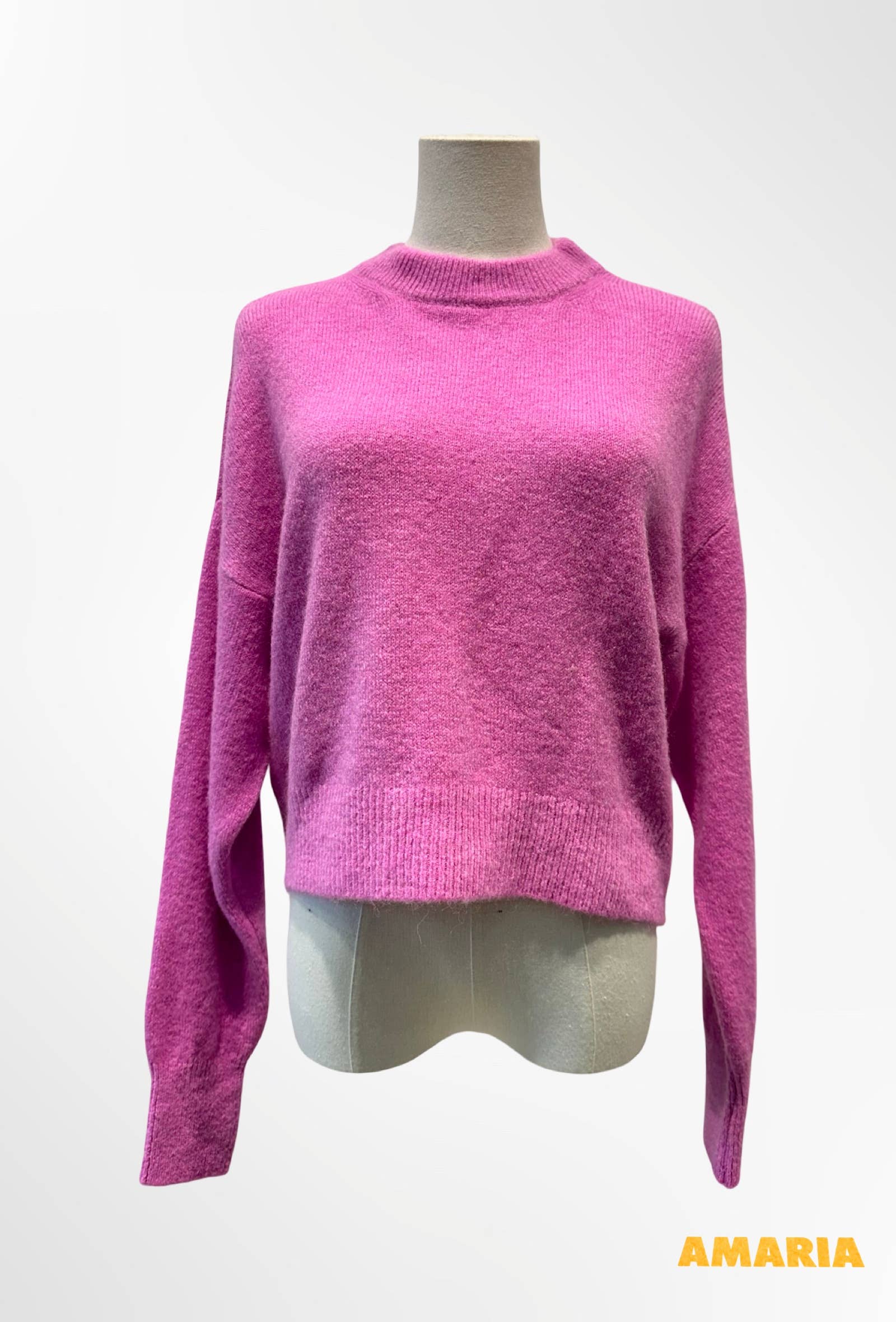 Pull Cropped Col Montant Maille Douce ALPAGA