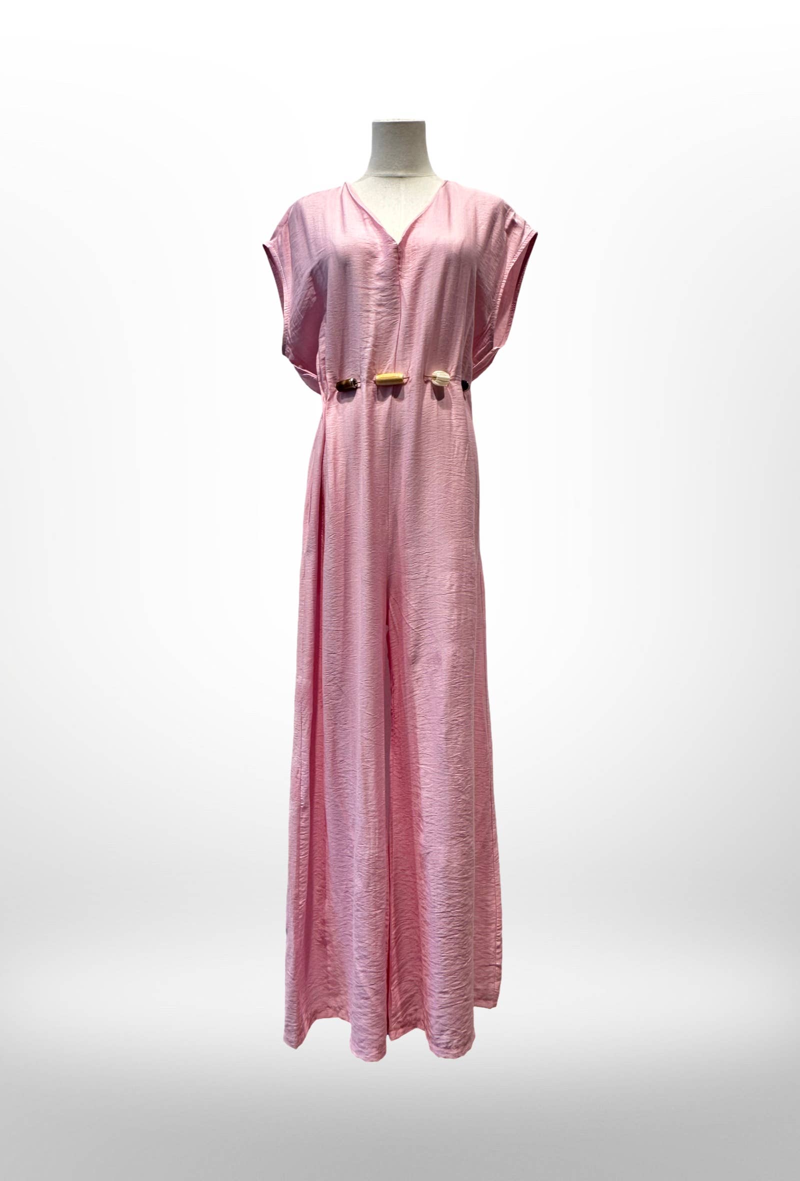 Robe Combinaison Longue avec Ceinture de Perles