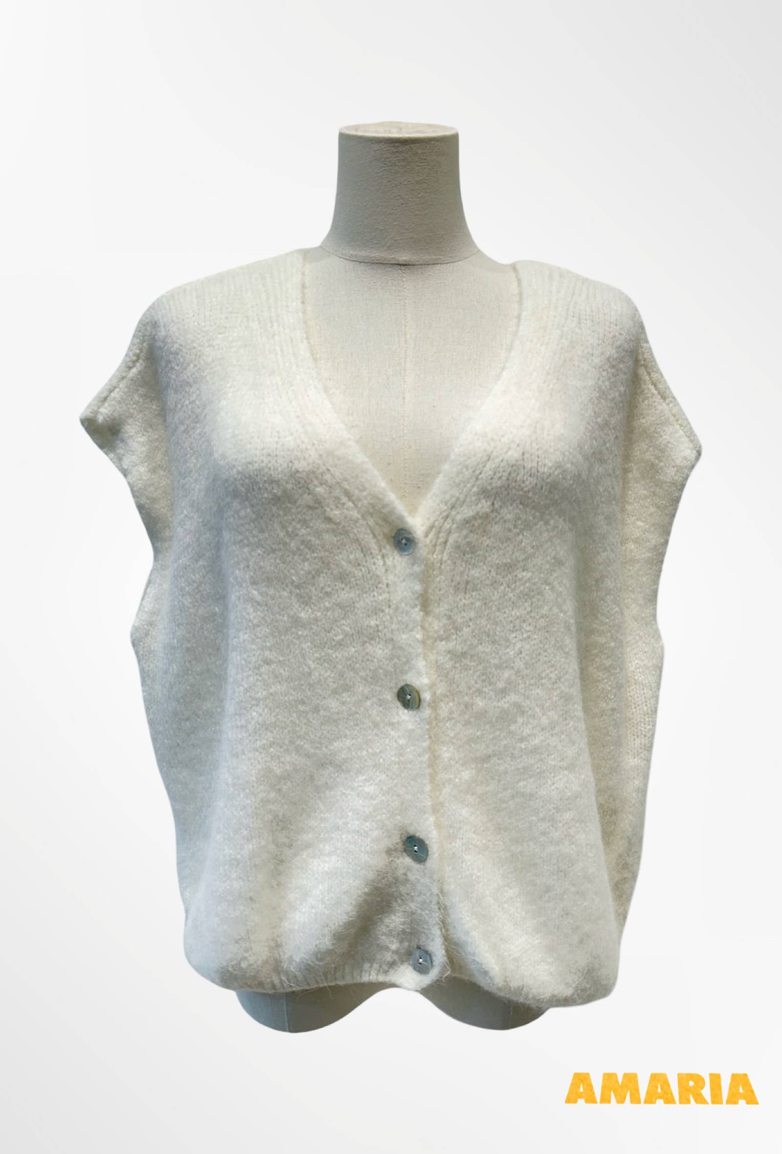 Gilet Sans Manches – Maille Douce Boutons ALPAGA