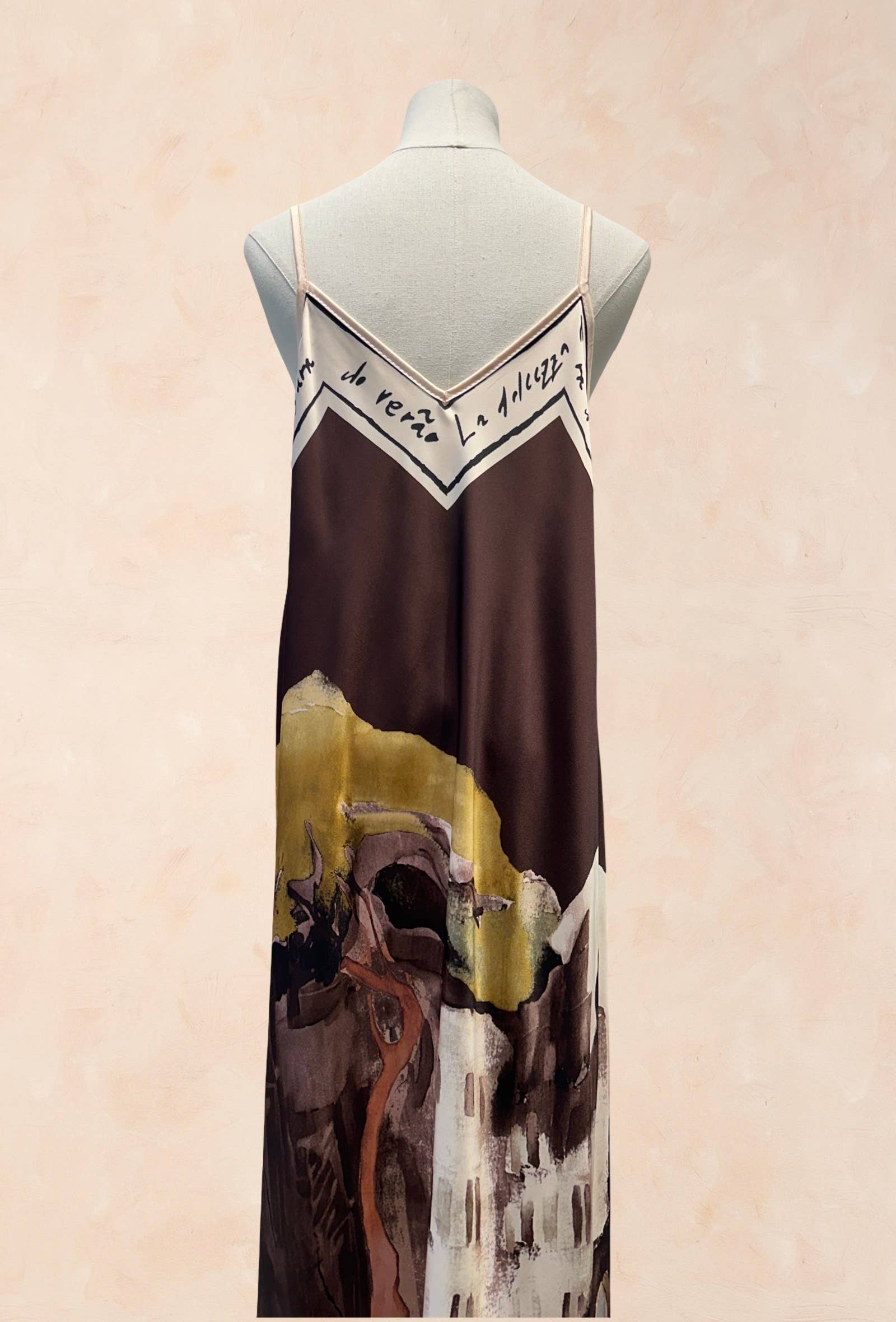 Robe Viscose Soie Imprimé Fluide à Bretelles VISCOSE
