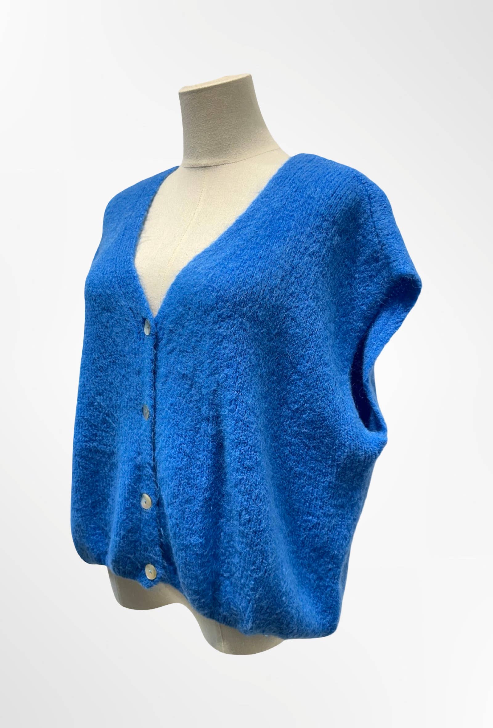 Gilet Sans Manches – Maille Douce Boutons ALPAGA